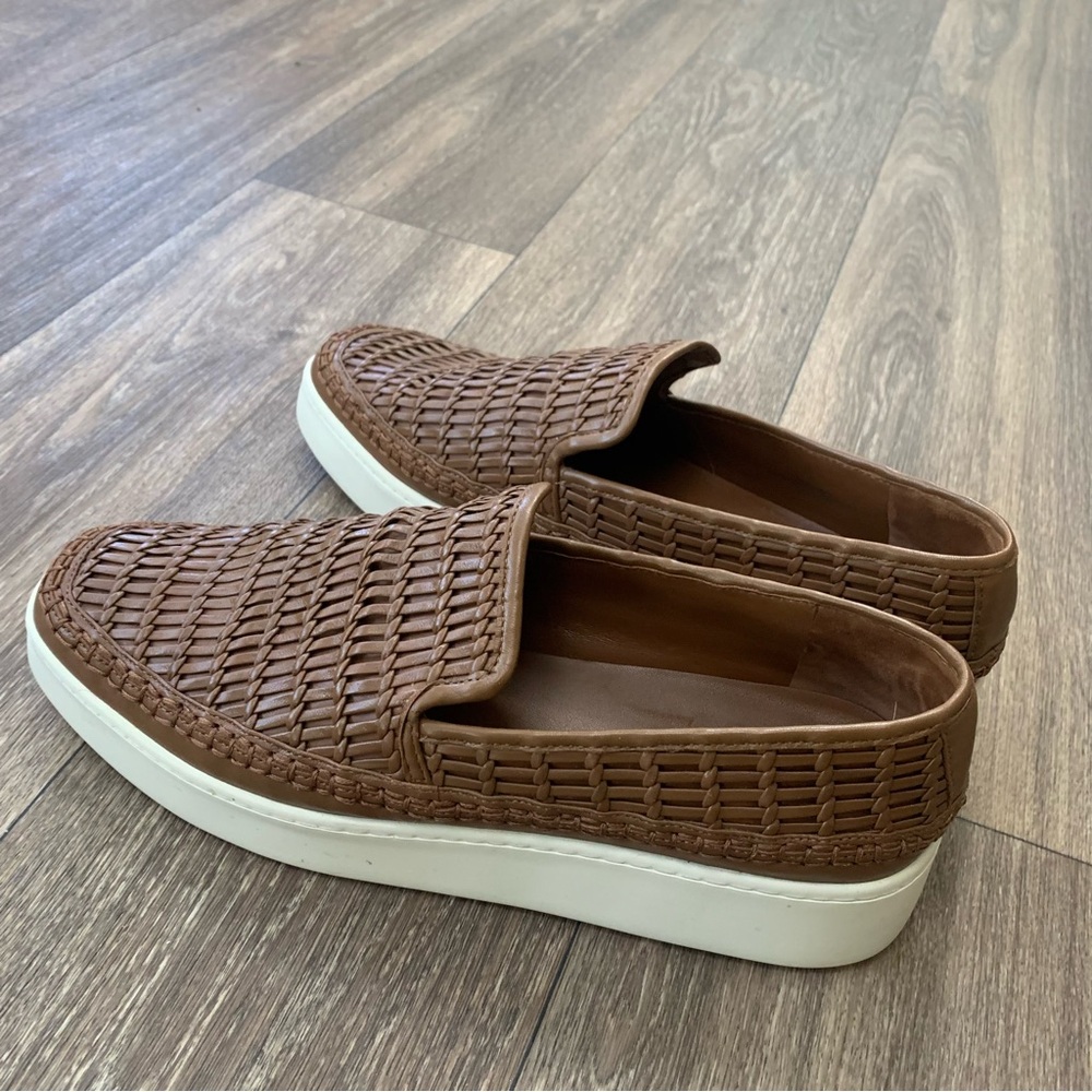 Vince Women's Brown Woven Slip-On Loafers
